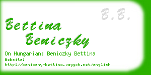 bettina beniczky business card